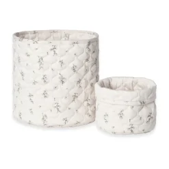 Garbo&Friends Bluebell satin quilted basket 2 pieces, 20xØ20 cm + 30xØ30 cm Beige Discount