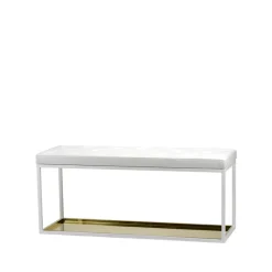 Scherlin Bänk 11, leather. brass plate White Clearance