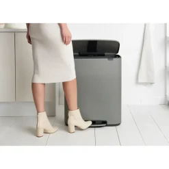 Brabantia Bo pedal bin 60 L, Mineral concrete Grey Discount