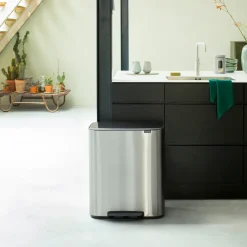 Brabantia Bo pedal bin 2x30 L, matte steel Silver-coloured Discount