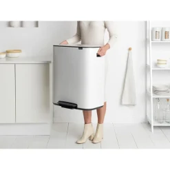 Brabantia Bo pedal bin 2x30 L, White Outlet