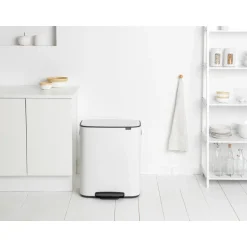 Brabantia Bo pedal bin 2x30 L, White Outlet