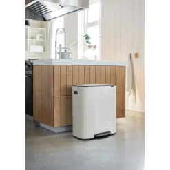 Brabantia Bo pedal bin 2x30 L, White Outlet