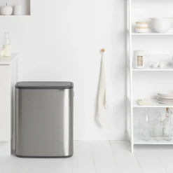 Brabantia Bo touch bin 60 L, Matte brushed steel Silver-coloured New