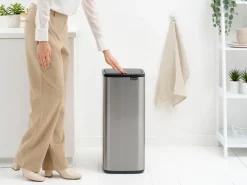 Brabantia Bo Touch Bin 30 L, Matte Steel Fingerprint Proof Silver-coloured Hot