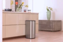 Brabantia Bo Touch Bin 30 L, Matte Steel Fingerprint Proof Silver-coloured Hot
