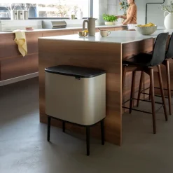 Brabantia Bo touch bin 36 litre, Metallic Gold BeigeBlack Discount