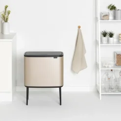 Brabantia Bo touch bin 11+23 litre, Metallic Gold BeigeBlack Best