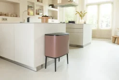 Brabantia Bo touch bin 11+23 litre, Satin taupe Brown Outlet