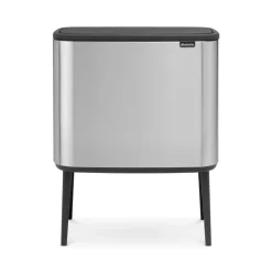 Brabantia Bo touch bin 3 x 11 litre, matte stainless steel Silver-coloured Clearance
