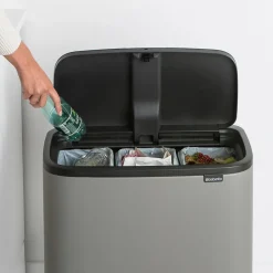 Brabantia Bo touch bin 3 x 11 litre, Mineral concrete Grey Hot