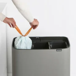 Brabantia Bo touch bin 3 x 11 litre, Mineral concrete Grey Hot