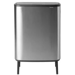 Brabantia Bo touch bin high 60 L, Matte brushed steel Silver-coloured Outlet