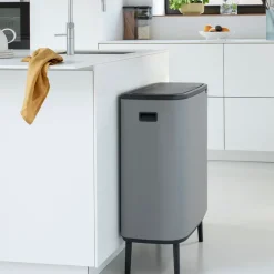 Brabantia Bo touch bin high 60 L, Mineral concrete Grey New