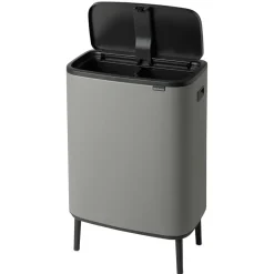 Brabantia Bo touch bin high 2x30 L, Mineral concrete Grey Outlet