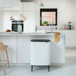 Brabantia Bo touch bin high 2x30 L, White Hot