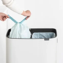 Brabantia Bo touch bin high 2x30 L, White Hot
