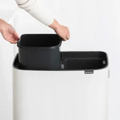 Brabantia Bo touch bin high 2x30 L, White Hot