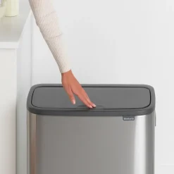 Brabantia Bo touch bin 2x30 L, matte-brushed steel Silver-coloured Online