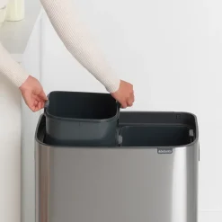 Brabantia Bo touch bin 2x30 L, matte-brushed steel Silver-coloured Online