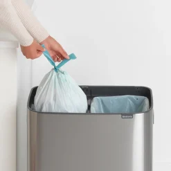 Brabantia Bo touch bin 2x30 L, matte-brushed steel Silver-coloured Online