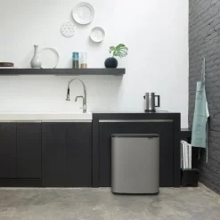Brabantia Bo touch bin 2x30 L, Mineral concrete Grey Best