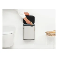 Brabantia Bo waste bin 7 L, Brushed steel - shiny Silver-coloured Online