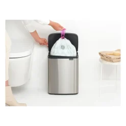 Brabantia Bo waste bin 12 L, Brushed steel - matte Blue Sale