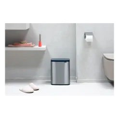 Brabantia Bo waste bin 7 L, Brushed steel - matte Blue Outlet