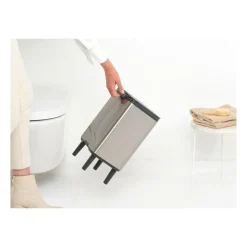 Brabantia Bo waste bin high 7 L, Brushed steel - matte Silver-coloured Sale