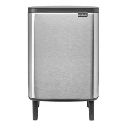 Brabantia Bo waste bin high 12 L, Brushed steel - matte Silver-coloured