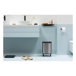 Brabantia Bo waste bin high 12 L, Brushed steel - matte Silver-coloured