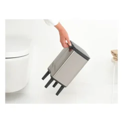 Brabantia Bo waste bin high 4 L, Brushed steel - matte Silver-coloured Online