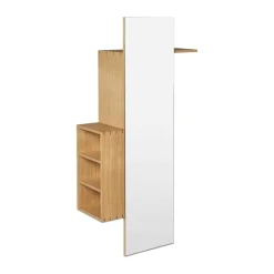 Ferm Living Bon hallway cabinet coat rack with mirror, Oiled Oak Brown Sale