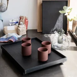 Ferm Living Bon wooden tray large, -stained oak Black Hot