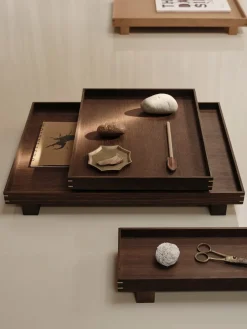 Ferm Living Bon wooden tray X small, Smoked oak Brown