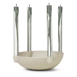 Ferm Living Bowl advent candle ceramic large Ø27 cm, light Grey Hot