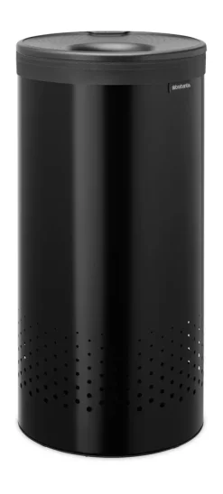 Brabantia laundry basket with plastic lid 35 L, Matte Black