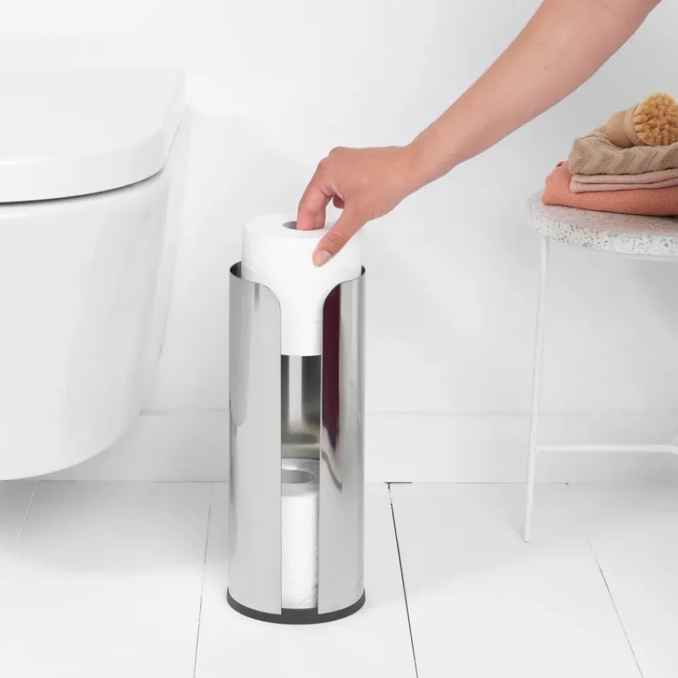 Brabantia toilet paper holder 3 rolls, brilliant steel Silver-coloured Online