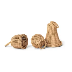 Ferm Living Braided Bell Baubles hanging Christmas decoration 3-pack, Natural Beige Sale