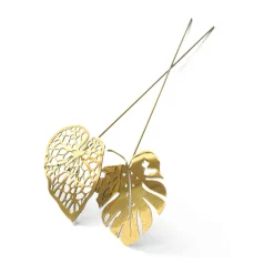 KLONG Brass leaves decoration 2-pack, Water Gold-coloured