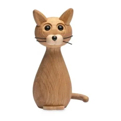 Spring Copenhagen Brave Cat decoration 24 cm Oak, Oak Beige Online