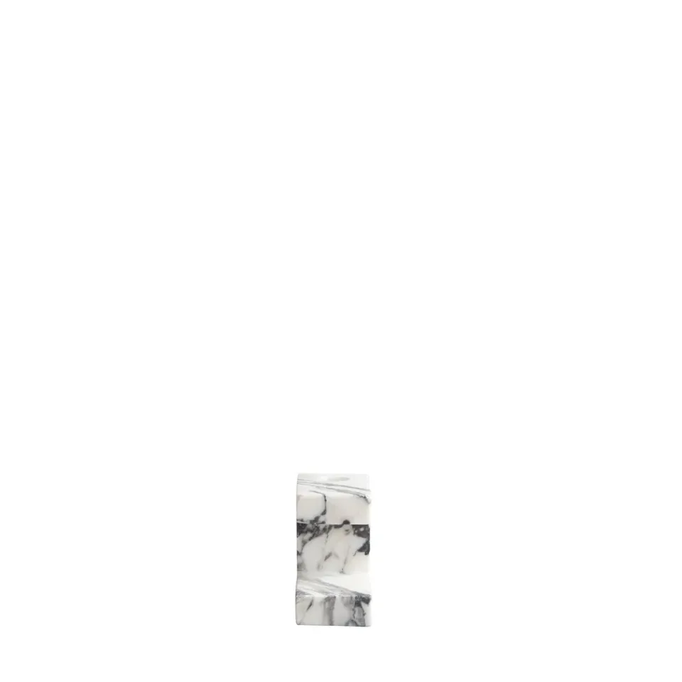 101 Copenhagen Brick low candle holder 7.5x14 cm, Calacatta White Best