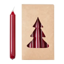Broste Copenhagen Broste Christmas tree candle glossy Ø1,2x10,2 cm 20 pack, Burgundy Red Clearance