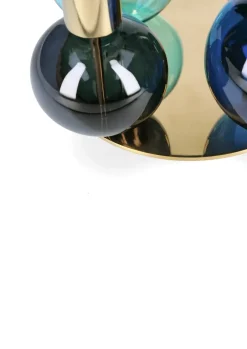 Holmegaard Bubble 4-arm candlestick Ø17.5x12 cm, Blue-green-smoke BlueGreenGrey Hot