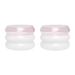 Design Letters Bubble tealight holder Ø5,6 cm 2 pack, Milky -pink White Hot