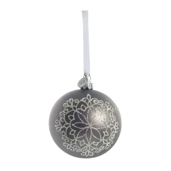 Lene Bjerre Cadelia Christmas bauble Ø8 cm, Dark , snowflake Grey Discount