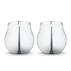 Georg Jensen Cafu tealight holder 2-pack, stainless steel GreySilver-coloured Clearance