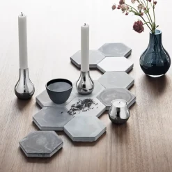 Georg Jensen Cafu tealight holder 2-pack, stainless steel GreySilver-coloured Clearance