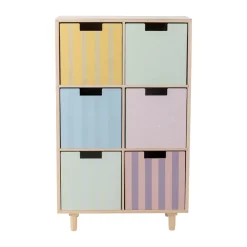 Bloomingville Calle bookshelf 6-drawers 55x88.5 cm, Nature White